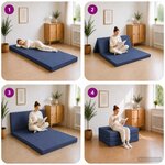 vidaXL Canapé-lit pliable 90 x 67 x 45 cm Bleu