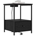 vidaXL Cabinet de chevet Chêne noir 42 x 41 x 56 cm Bois d'ingénierie