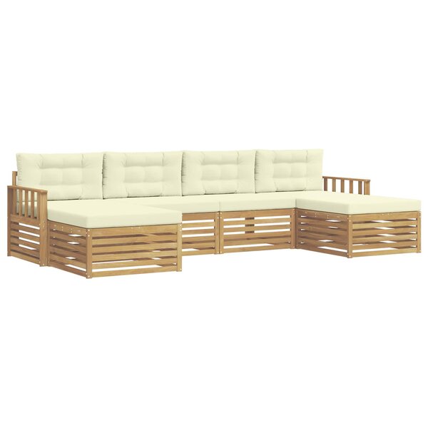 vidaXL Ensemble de canapés d'extérieur 6 pc Blanc et crème