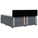 vidaXL Sommier à lattes de lit et matelas Gris foncé 200x200cm Velours