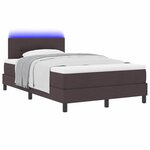 vidaXL Lit à ressorts avec matelas Marron foncé 120 x 200 cm tissu