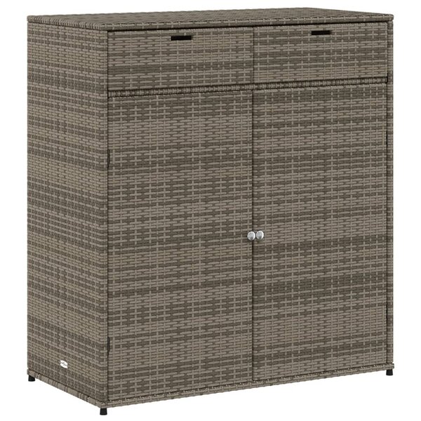 vidaXL Armoire de rangement de jardin gris 105x55x113cm résine tressée