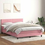 vidaXL Sommier à lattes de lit avec matelas rose 140x210 cm velours