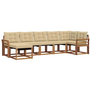 vidaXL Ensemble de canapés d'extérieur 7 pc Naturel et Beige