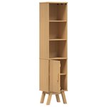 Cabinet de salle de bain vidaXL Marron 35x30x159 cm en bois de pin massif