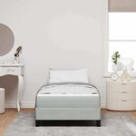 vidaXL Lit boxspring avec matelas Gris clair 100 x 200 cm Velours