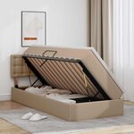 vidaXL Lit avec rangement et matelas Cappuccino 100 x 200 cm