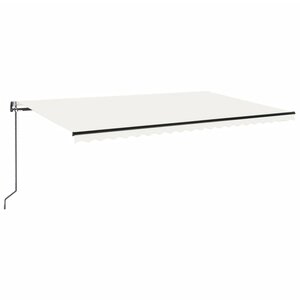 vidaXL Auvent automatique avec capteur de vent et LED 500x300 cm Crème