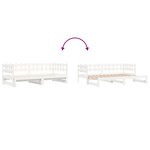 vidaXL Lit coulissant Blanc 2x(90x190) cm Bois de pin massif