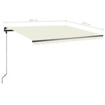 vidaXL Auvent manuel rétractable sur pied 400x350 cm Crème