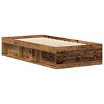 vidaXL Cadre de lit sans matelas vieux bois 90x190 cm bois ingénierie