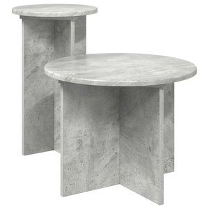 vidaXL Ensemble de tables d'appoint 2 pièces Gris béton Ø 45 x 35 cm