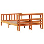 vidaXL Cadre de lit et tête de lit sans matelas cire marron 120x190 cm