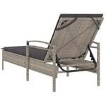 vidaXL Chaise longue et coussin gris clair 63x200x81 cm résine tressée