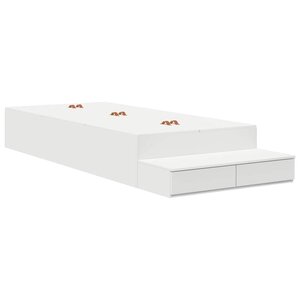vidaXL Cadre de lit avec rangement Blanc 100 cm Bois d'ingénierie