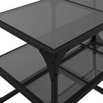 vidaXL Table basse avec dessus en verre noir 78 5x40x45 cm acier