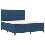 vidaXL Lit à ressorts avec matelas bleu  super king  en tissu