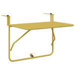 vidaXL Table de balcon suspendue pliable - Or  60x40 cm  Acier