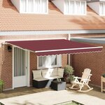 vidaXL Auvent rétractable automatique bordeaux 400x300 cm