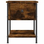 vidaXL Table de chevet chêne fumé 34x35 5x45 cm bois d'ingénierie
