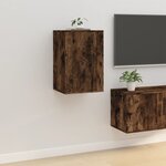 vidaXL Meuble TV mural Chêne fumé 40x34 5x60 cm