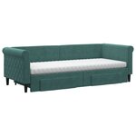 vidaXL Lit de jour avec gigogne et tiroirs vert foncé 80x200cm velours