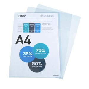 Sachet De 10 Pochettes Coin Polypropylène Grainé 12/100e - A4 - Cristal - Exacompta