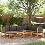 vidaXL Salon de jardin avec coussins 8 Pièces bois massif d'acacia