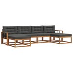 vidaXL Ensemble de canapés d'extérieur 6 Pièces Naturel et Anthracite