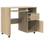 vidaXL Bureau en chêne Sonoma Chêne Sonoma Bois d'ingénierie Moyen