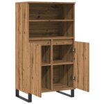 vidaXL Buffet haut chêne artisanal 60x36x110 cm bois d'ingénierie