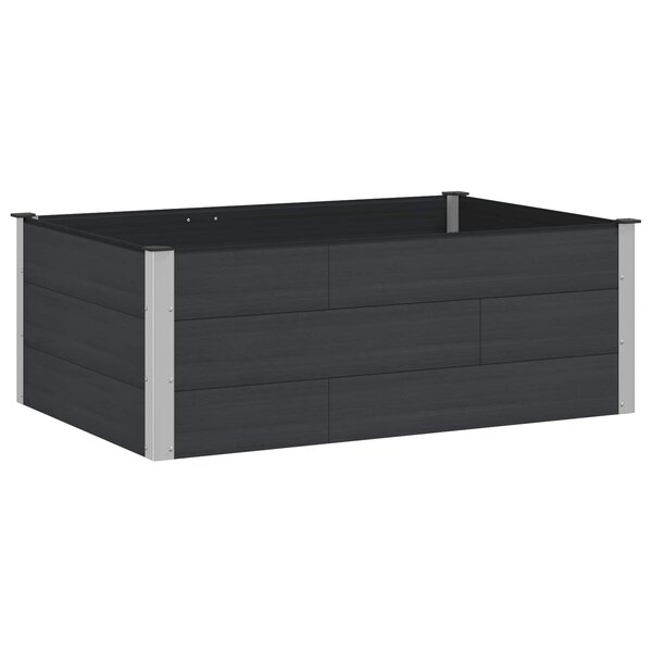 vidaXL Jardinière surélevée Noir 150 x 100 x 54 cm WPC et Aluminium