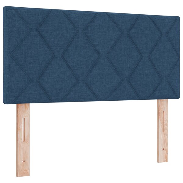 Tête de lit LED bleue avec motif de blocs de diamant  100 cm en tissu