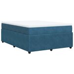 vidaXL Sommier à lattes de lit et matelas Bleu foncé 140x190cm Velours