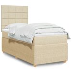 vidaXL Sommier à lattes de lit avec matelas Crème 90x200 cm Tissu