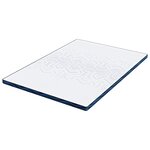 vidaXL Coussins de Matelas Blanc et Bleu 140 x 200 cm