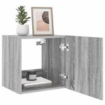 vidaXL Meuble TV mural avec lumières LED sonoma gris 40 5x35x40 cm