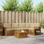 vidaXL Ensemble de canapés d'extérieur 6 pc Naturel et Beige Polyester