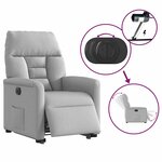 vidaXL Fauteuil inclinable électrique gris nuage tissu
