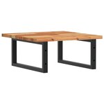 vidaXL Étagère de vasque murale acier et bois massif d'acacia