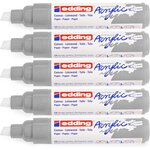 Marqueur acrylique large 5000 argent 5-10 mm x 5 EDDING