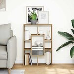 vidaXL Bibliothèque chêne artisanal 63x20x90 cm bois d'ingénierie