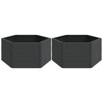 vidaXL Jardinières de jardin 2 Pièces anthracite PP