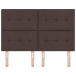 vidaXL Tête de lit LED avec bandes LED Marron foncé 144 cm tissu
