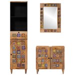 vidaXL Ensemble de mobilier de salle de bain avec tiroir 3 Pièces Naturel