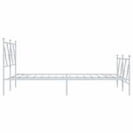 vidaXL Cadre de lit métal sans matelas et pied de lit blanc 120x200 cm