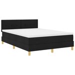 vidaXL Lit avec sommier avec matelas & LED Noir 140x200 cm Tissu