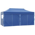 vidaXL Tente de réception pliable avec 4 parois 3x6 m Acier Bleu
