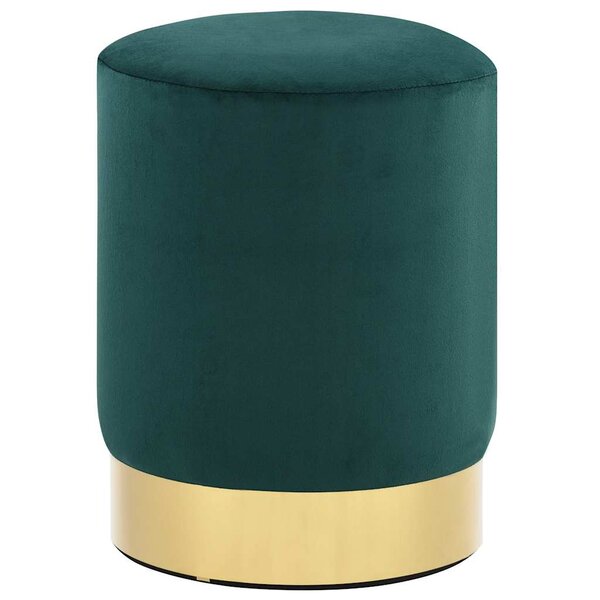 vidaXL Tabouret Vert foncé et doré Velours 28 x 36 cm
