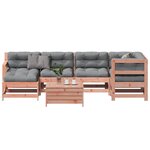 vidaXL Salon de jardin 7 Pièces avec coussins bois massif douglas